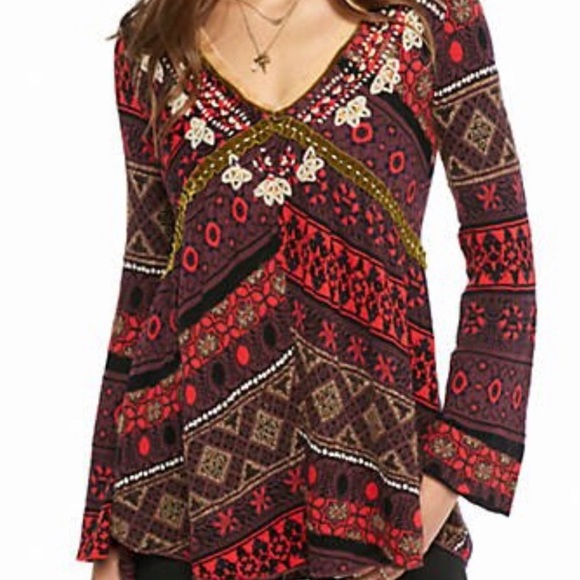 Free People World Traveler Boho Alpaca Blend Pullover Tunic Sweater - Picture 13 of 13